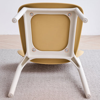 Contemporary Nordic PP Plastic Curved Dining Chair Backrest Armless For Dining Room