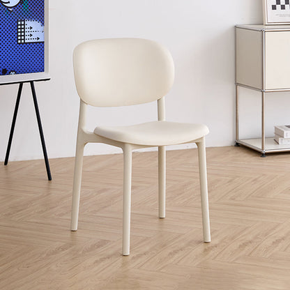 Contemporary Nordic PP Plastic Curved Dining Chair Backrest Armless For Dining Room