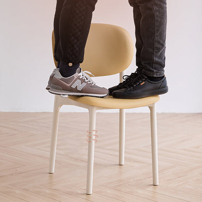 Contemporary Nordic PP Plastic Curved Dining Chair Backrest Armless For Dining Room