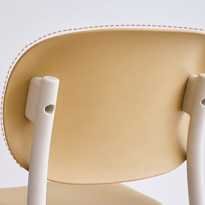 Contemporary Nordic PP Plastic Curved Dining Chair Backrest Armless For Dining Room
