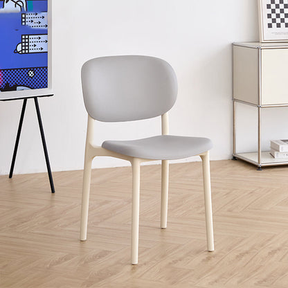 Contemporary Nordic PP Plastic Curved Dining Chair Backrest Armless For Dining Room