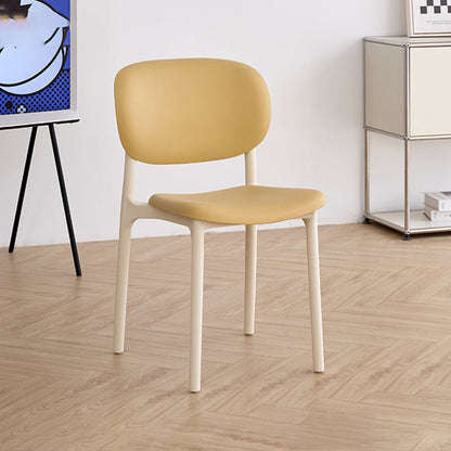 Contemporary Nordic PP Plastic Curved Dining Chair Backrest Armless For Dining Room