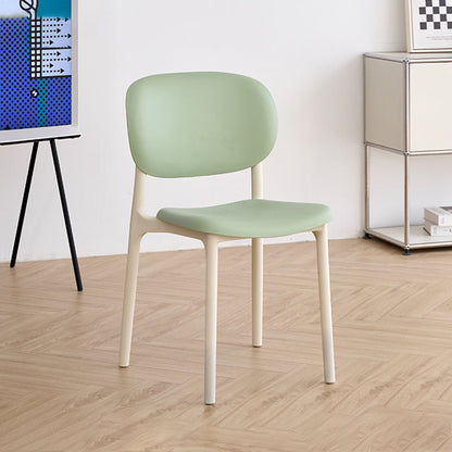 Contemporary Nordic PP Plastic Curved Dining Chair Backrest Armless For Dining Room