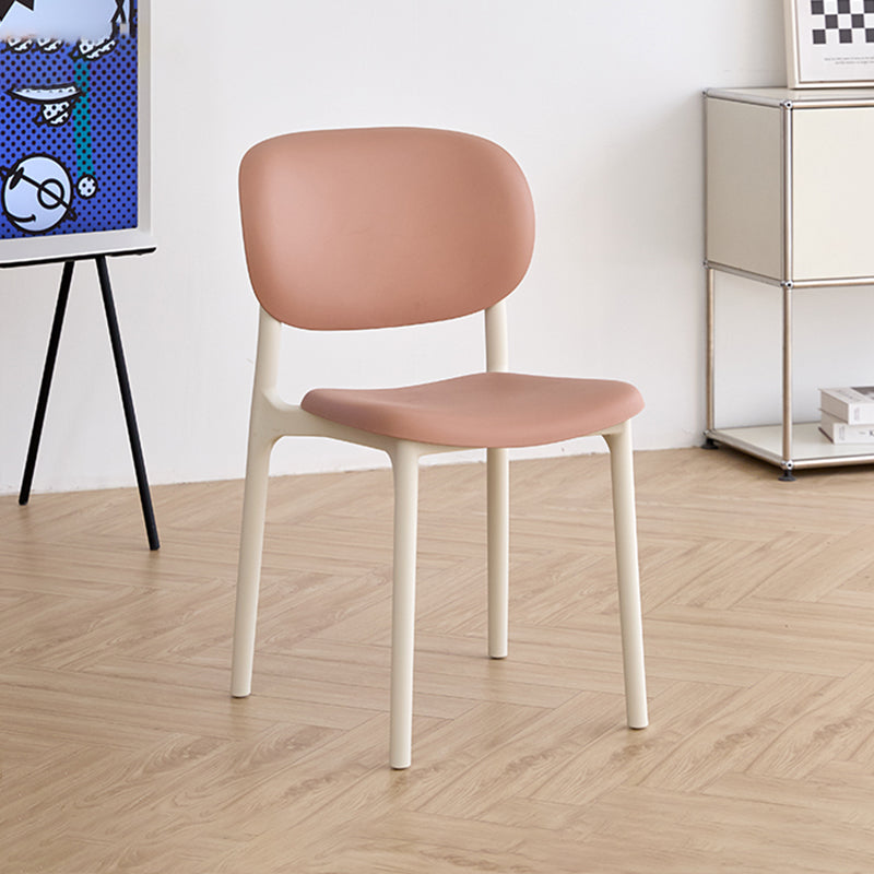 Contemporary Nordic PP Plastic Curved Dining Chair Backrest Armless For Dining Room