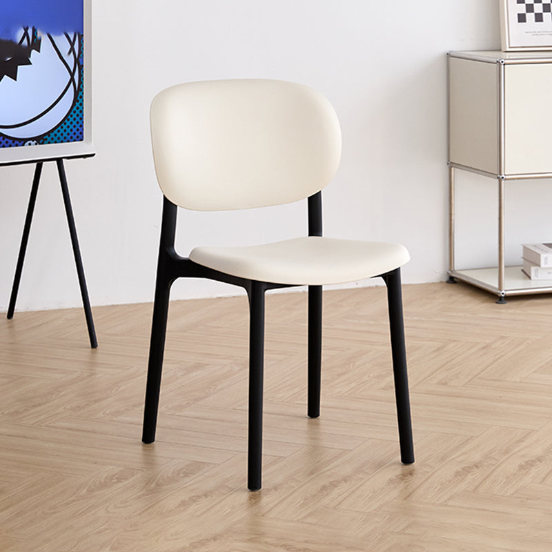 Contemporary Nordic PP Plastic Curved Dining Chair Backrest Armless For Dining Room