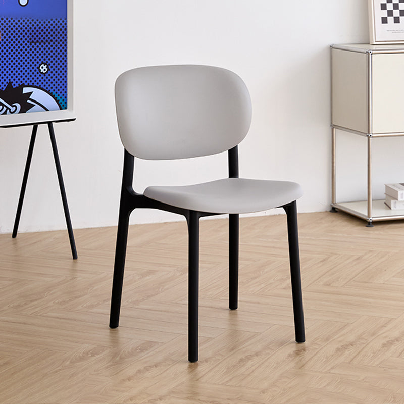 Contemporary Nordic PP Plastic Curved Dining Chair Backrest Armless For Dining Room