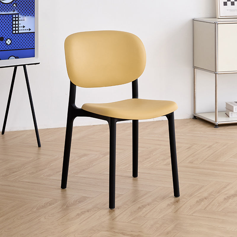 Contemporary Nordic PP Plastic Curved Dining Chair Backrest Armless For Dining Room