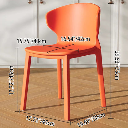 Modern Minimalist Geometric PP Plastic Stackable Dining Chair Backrest Armless For Dining Room