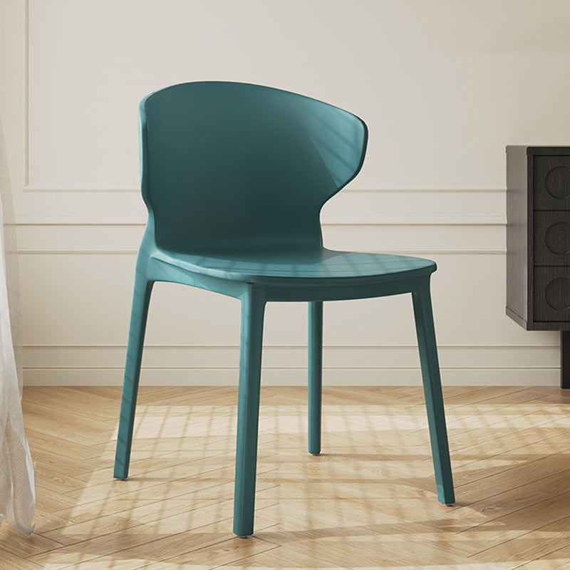Modern Minimalist Geometric PP Plastic Stackable Dining Chair Backrest Armless For Dining Room
