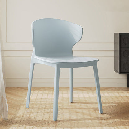 Modern Minimalist Geometric PP Plastic Stackable Dining Chair Backrest Armless For Dining Room