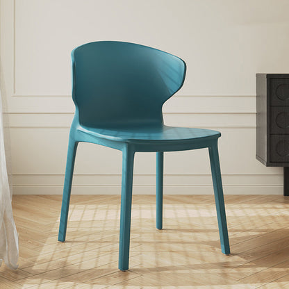 Modern Minimalist Geometric PP Plastic Stackable Dining Chair Backrest Armless For Dining Room