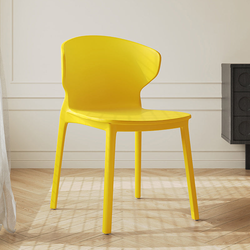 Modern Minimalist Geometric PP Plastic Stackable Dining Chair Backrest Armless For Dining Room