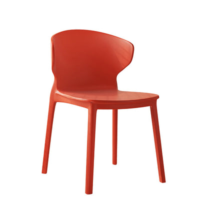 Modern Minimalist Geometric PP Plastic Stackable Dining Chair Backrest Armless For Dining Room