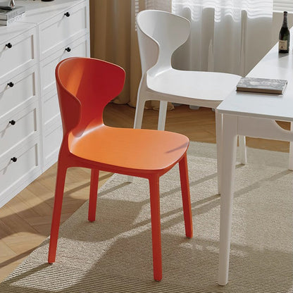 Modern Minimalist Geometric PP Plastic Stackable Dining Chair Backrest Armless For Dining Room