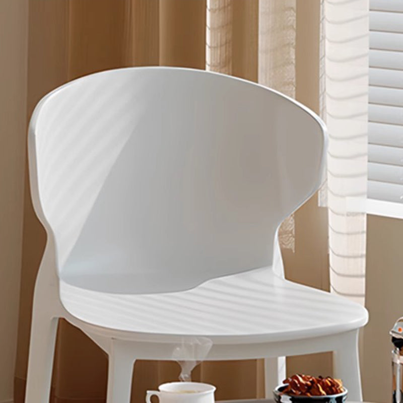 Modern Minimalist Geometric PP Plastic Stackable Dining Chair Backrest Armless For Dining Room
