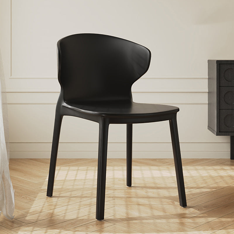 Modern Minimalist Geometric PP Plastic Stackable Dining Chair Backrest Armless For Dining Room