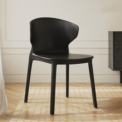 Modern Minimalist Geometric PP Plastic Stackable Dining Chair Backrest Armless For Dining Room