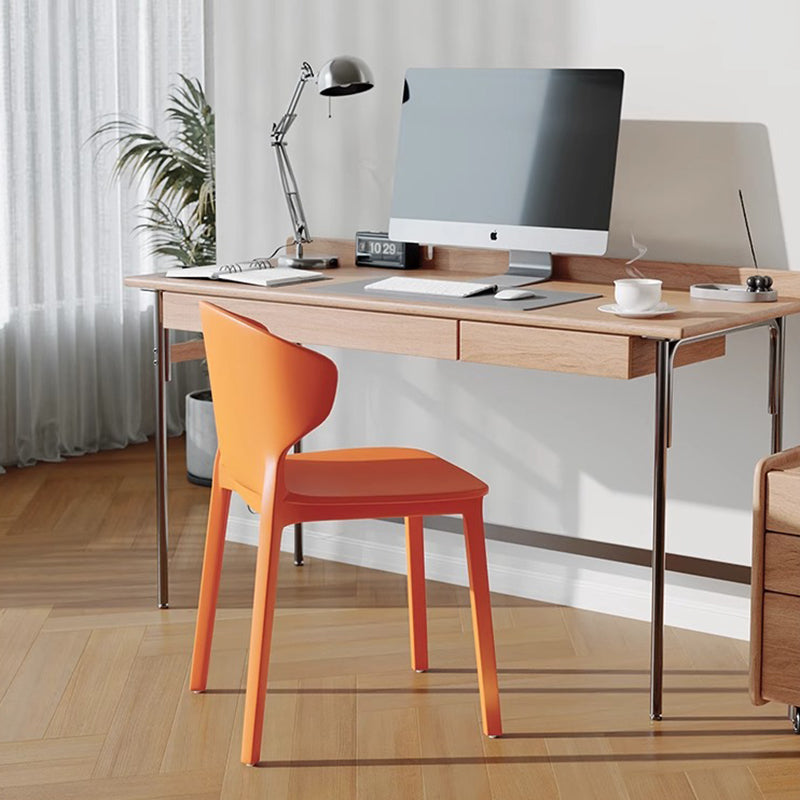Modern Minimalist Geometric PP Plastic Stackable Dining Chair Backrest Armless For Dining Room