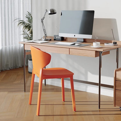 Modern Minimalist Geometric PP Plastic Stackable Dining Chair Backrest Armless For Dining Room