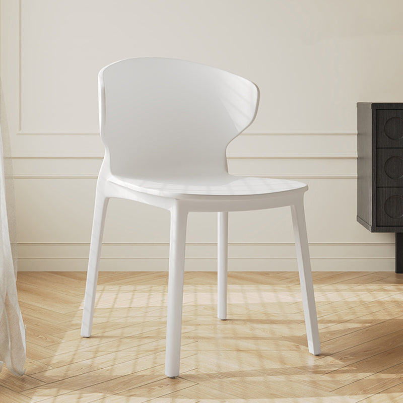 Modern Minimalist Geometric PP Plastic Stackable Dining Chair Backrest Armless For Dining Room