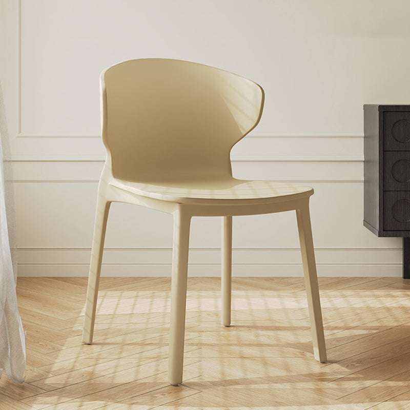 Modern Minimalist Geometric PP Plastic Stackable Dining Chair Backrest Armless For Dining Room