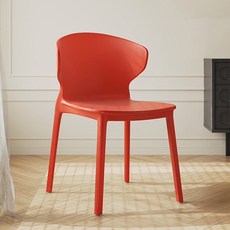 Modern Minimalist Geometric PP Plastic Stackable Dining Chair Backrest Armless For Dining Room
