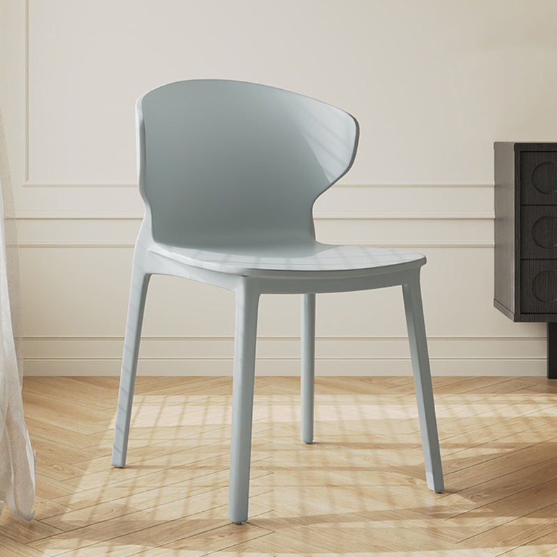 Modern Minimalist Geometric PP Plastic Stackable Dining Chair Backrest Armless For Dining Room