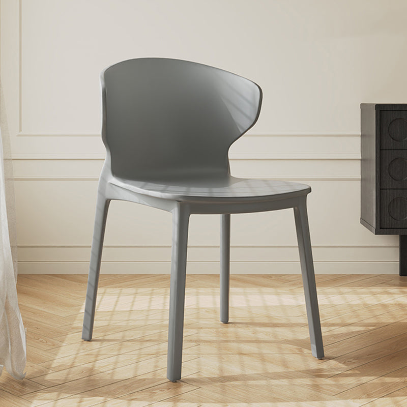 Modern Minimalist Geometric PP Plastic Stackable Dining Chair Backrest Armless For Dining Room