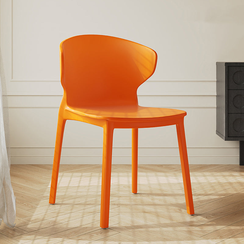 Modern Minimalist Geometric PP Plastic Stackable Dining Chair Backrest Armless For Dining Room