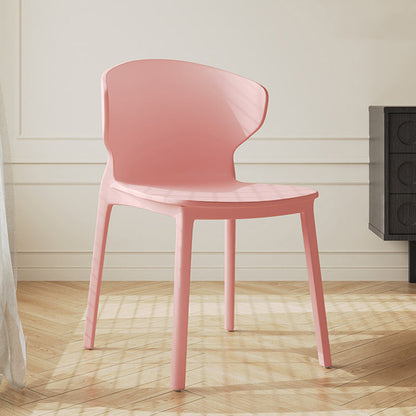 Modern Minimalist Geometric PP Plastic Stackable Dining Chair Backrest Armless For Dining Room
