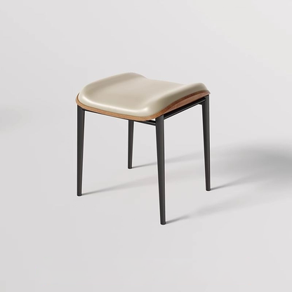 Contemporary Scandinavian Rectangular Cat Scratching Leather Microfiber Leather Carbon Steel Dining Chair Backless Armless For Dining Room