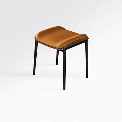 Contemporary Scandinavian Rectangular Cat Scratching Leather Microfiber Leather Carbon Steel Dining Chair Backless Armless For Dining Room