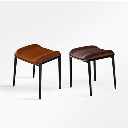 Contemporary Scandinavian Rectangular Cat Scratching Leather Microfiber Leather Carbon Steel Dining Chair Backless Armless For Dining Room
