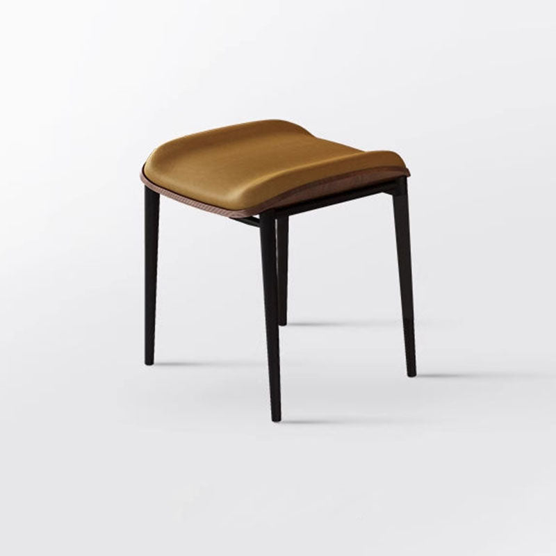 Contemporary Scandinavian Rectangular Cat Scratching Leather Microfiber Leather Carbon Steel Dining Chair Backless Armless For Dining Room
