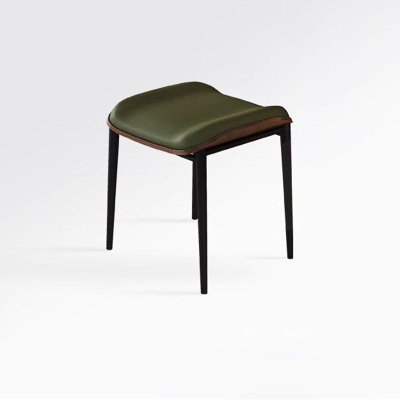 Contemporary Scandinavian Rectangular Cat Scratching Leather Microfiber Leather Carbon Steel Dining Chair Backless Armless For Dining Room