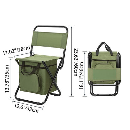 Contemporary Industrial Rectangular Oxford Fabric Steel Pipe Foldable Camping Chair Backrest Armless For Garden & Outdoor Patio