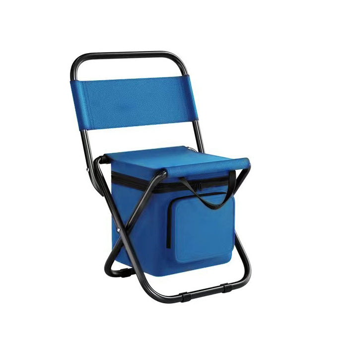 Contemporary Industrial Rectangular Oxford Fabric Steel Pipe Foldable Camping Chair Backrest Armless For Garden & Outdoor Patio