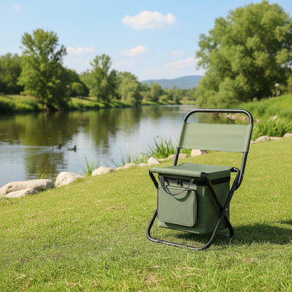 Contemporary Industrial Rectangular Oxford Fabric Steel Pipe Foldable Camping Chair Backrest Armless For Garden & Outdoor Patio
