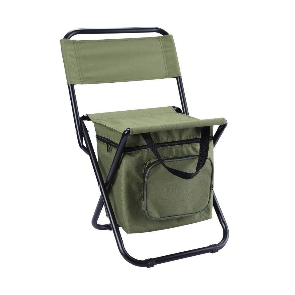 Contemporary Industrial Rectangular Oxford Fabric Steel Pipe Foldable Camping Chair Backrest Armless For Garden & Outdoor Patio