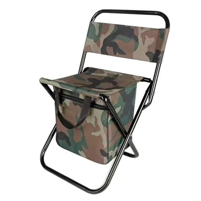 Contemporary Industrial Rectangular Oxford Fabric Steel Pipe Foldable Camping Chair Backrest Armless For Garden & Outdoor Patio