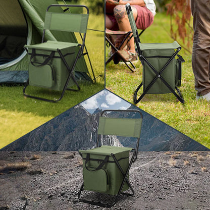 Contemporary Industrial Rectangular Oxford Fabric Steel Pipe Foldable Camping Chair Backrest Armless For Garden & Outdoor Patio