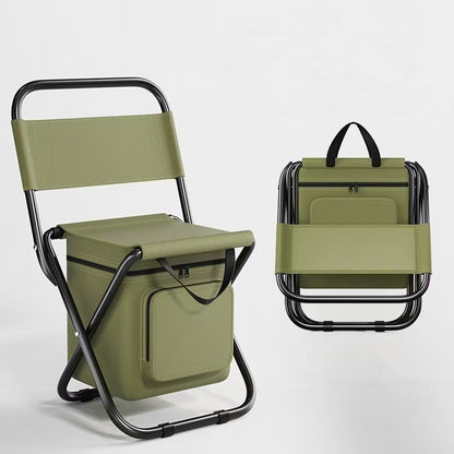 Contemporary Industrial Rectangular Oxford Fabric Steel Pipe Foldable Camping Chair Backrest Armless For Garden & Outdoor Patio