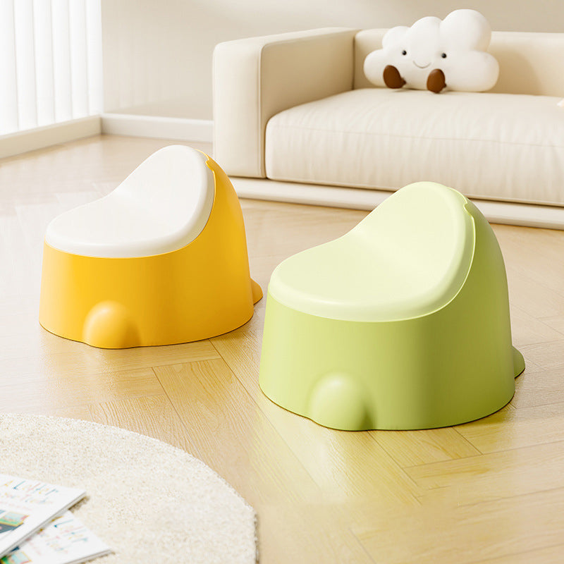 Contemporary Creative Dinosaur Shaped PP Plastic Kids Low Stool Backrest Armless For Hallway & Entryway