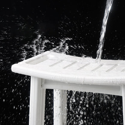 Modern Minimalist Curved Rectangular HDPE Plastic Waterproof Low Stool Backless Armless For Bathroom
