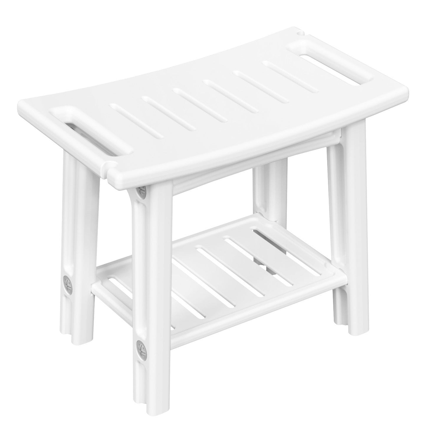Modern Minimalist Curved Rectangular HDPE Plastic Waterproof Low Stool Backless Armless For Bathroom