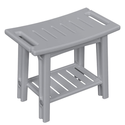 Modern Minimalist Curved Rectangular HDPE Plastic Waterproof Low Stool Backless Armless For Bathroom