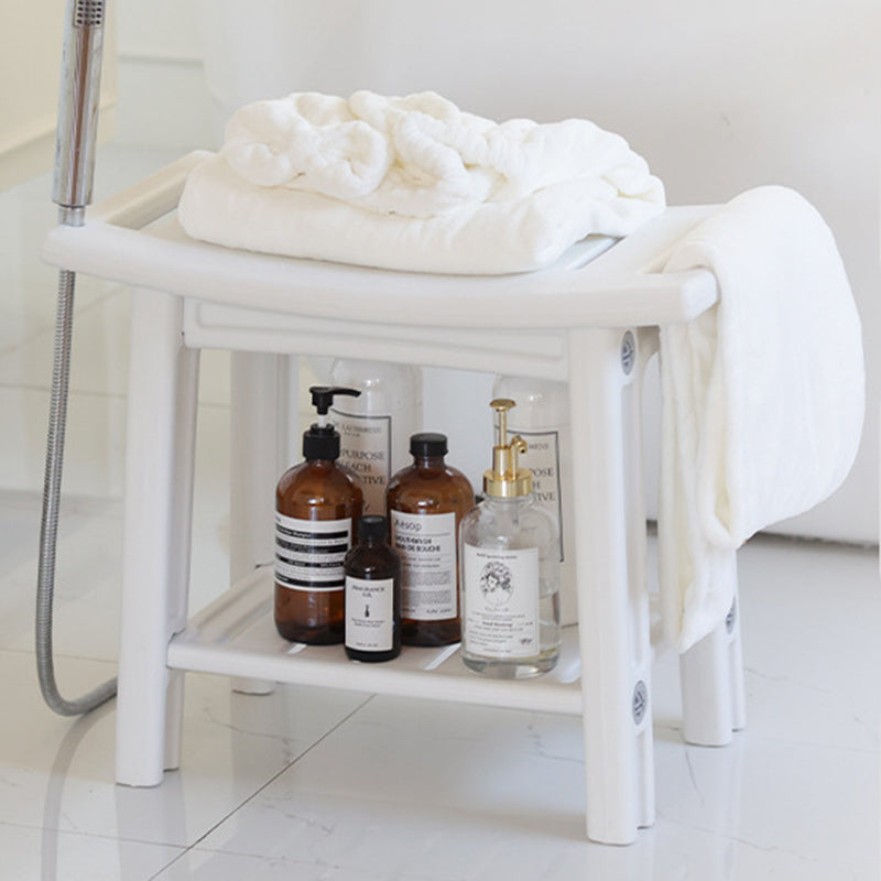Modern Minimalist Curved Rectangular HDPE Plastic Waterproof Low Stool Backless Armless For Bathroom