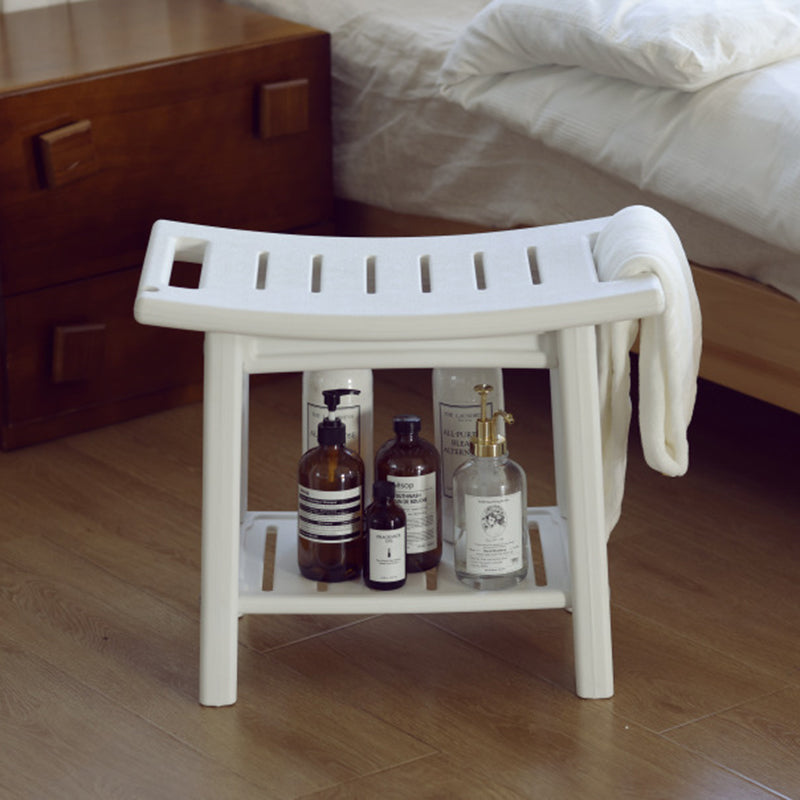 Modern Minimalist Curved Rectangular HDPE Plastic Waterproof Low Stool Backless Armless For Bathroom