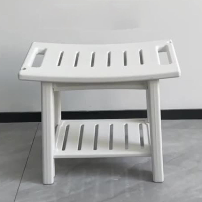 Modern Minimalist Curved Rectangular HDPE Plastic Waterproof Low Stool Backless Armless For Bathroom