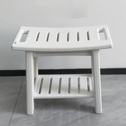 Modern Minimalist Curved Rectangular HDPE Plastic Waterproof Low Stool Backless Armless For Bathroom